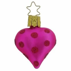 Discount ⌛ Traditions Hot Pink Dotted Heart Ornament 🌟