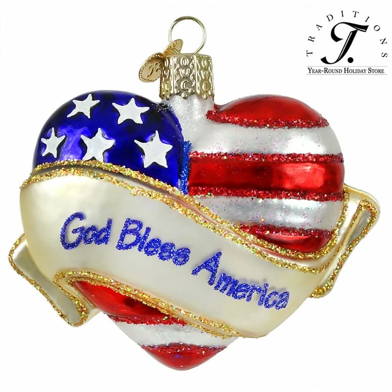 Top 10 ๐ Traditions God Bless America Heart Ornament ๐