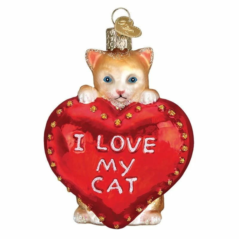 New โ Traditions I Love My Cat Heart Ornament ๐