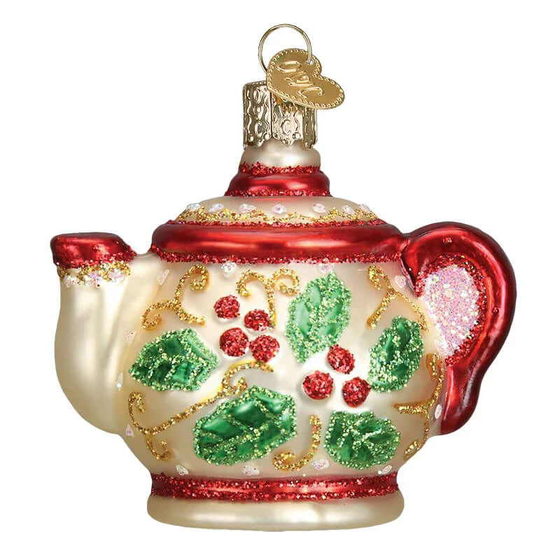 Promo ๐ Traditions Holly Teapot Ornament ๐