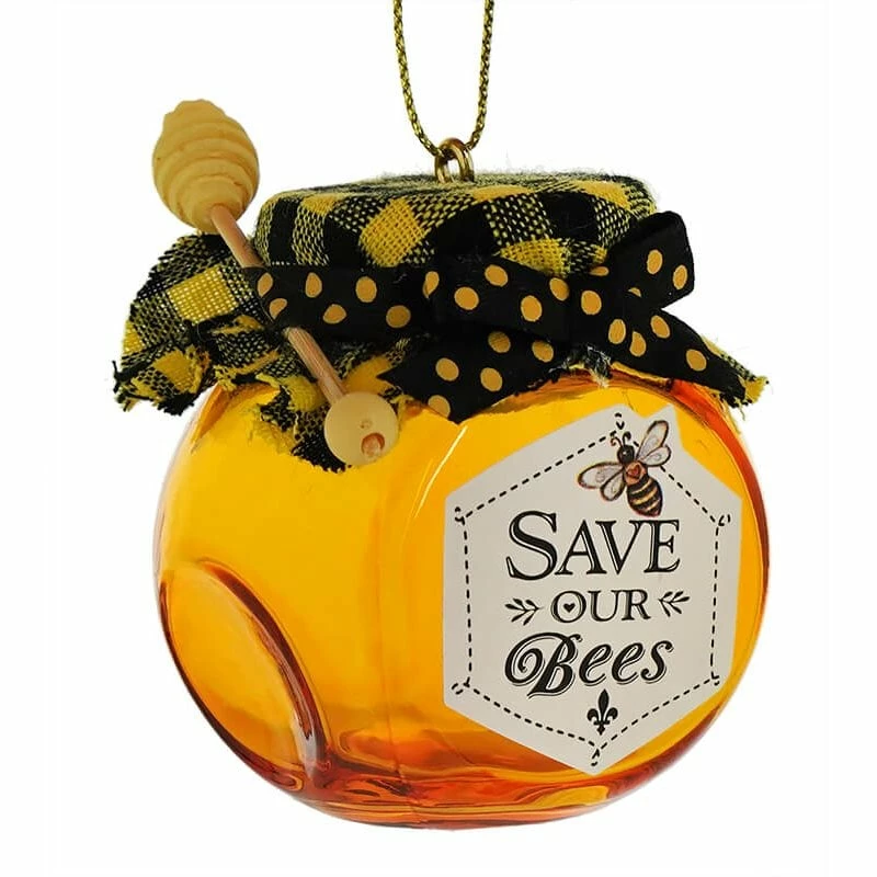 Promo ๐คฉ Traditions Save Our Bees Glass Honey Jar Ornament ๐ฅฐ
