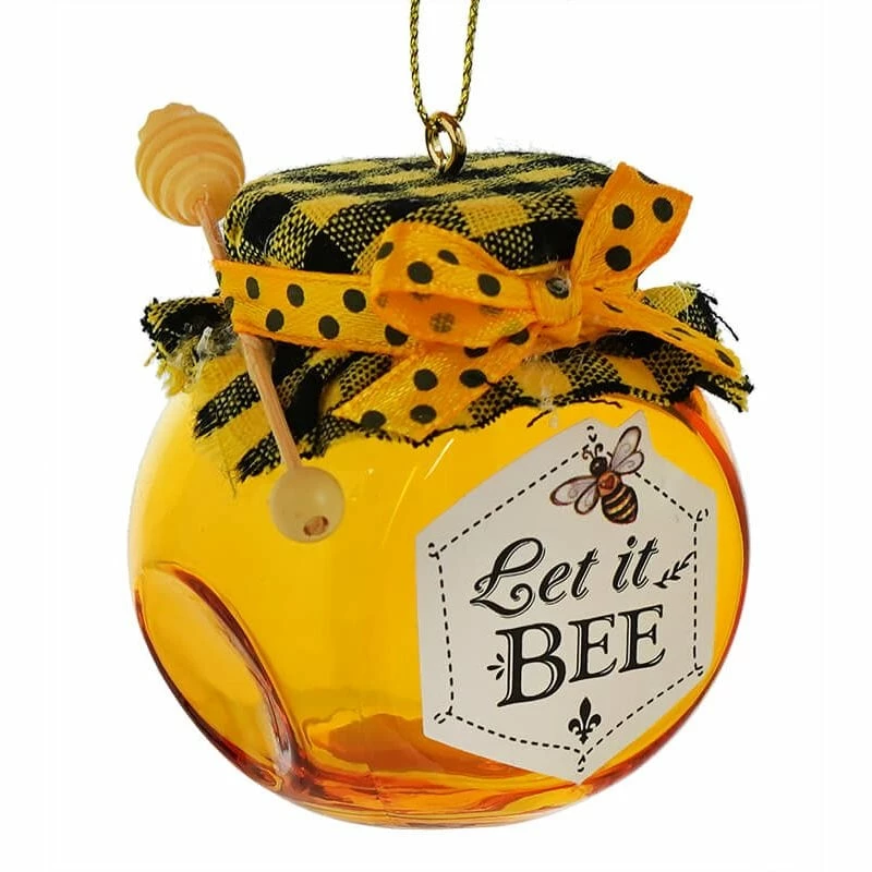 Coupon ๐ Traditions Let It Bee Glass Honey Jar Ornament ๐