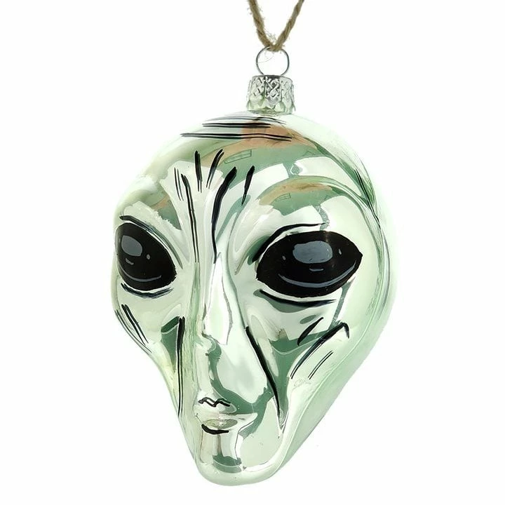 Outlet ๐ Traditions Silver Alien Face Ornament ๐ - Image 2