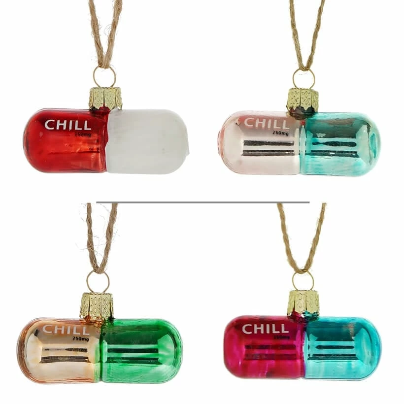 Hot Sale โจ Traditions Chill Pill Ornaments Set/4 ๐