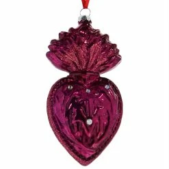Budget 👍 Traditions Bright Fuchsia Sacred Heart Ornament 🌟