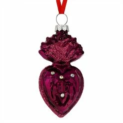 Flash Sale ⭐ Traditions Fuchsia Jeweled Sacred Heart Ornament 🌟