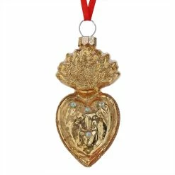 Cheapest 💯 Traditions Gold Jeweled Sacred Heart Ornament 😍