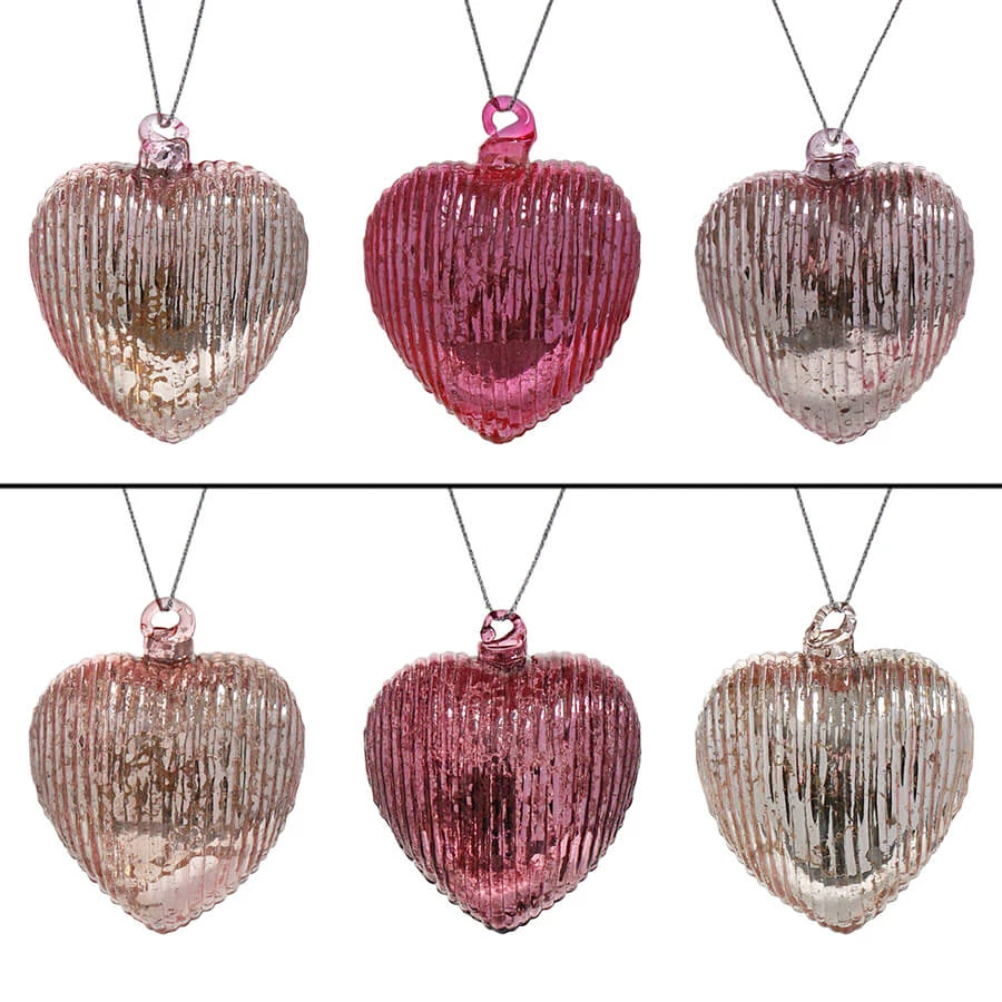 Best Sale ๐งจ Traditions Heartfelt Striped Ornaments Set/6 ๐