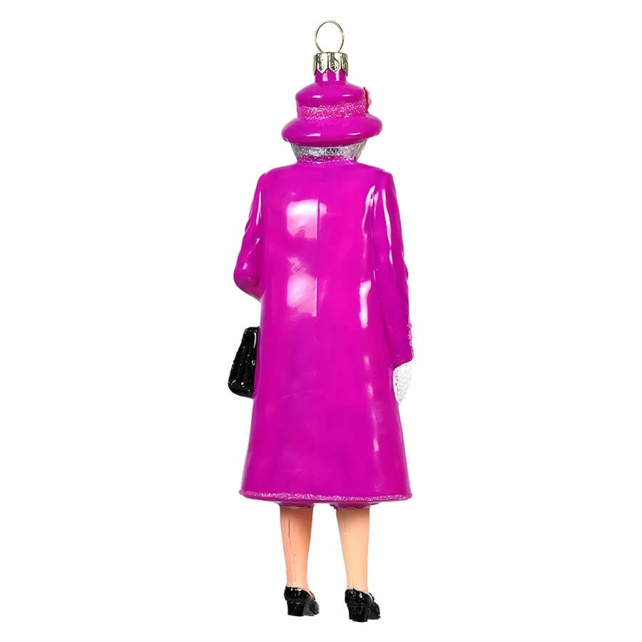 New ๐ Traditions Queen Elizabeth Wearing Dark Pink Peacoat Ornament ๐ - Image 2