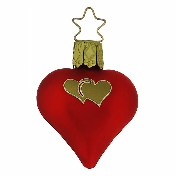 Outlet ๐งจ Traditions Two Hearts Matte Red Heart Ornament ๐