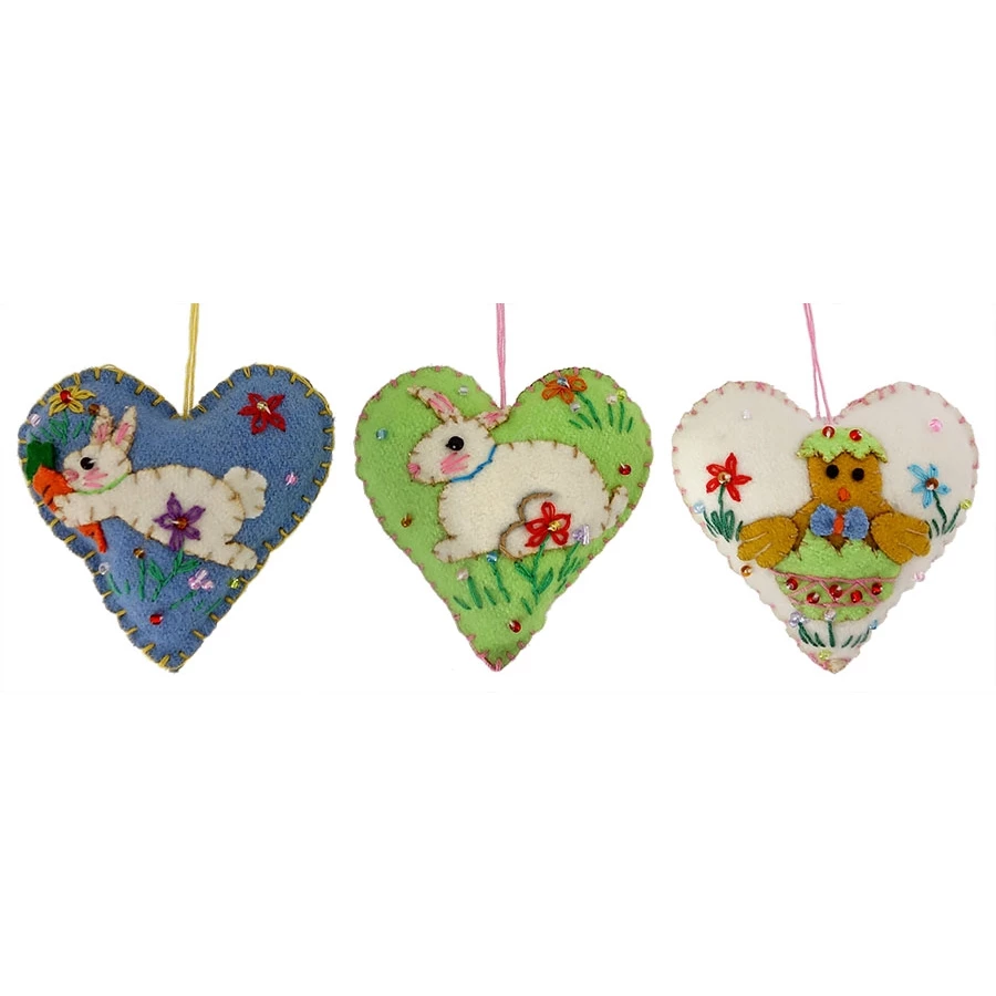 Best Sale ๐ Traditions Bunnies & Chick Heart Ornaments Set/3 ๐
