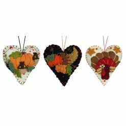 Wholesale 😉 Traditions 👪 Thanksgiving Heart Ornaments Set/3 🎁