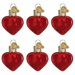 Brand new 🌟 Traditions Red Glitter Hearts Ornaments Set.6 ❤️