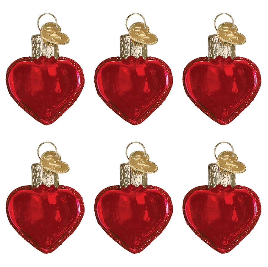 Brand new 🌟 Traditions Red Glitter Hearts Ornaments Set.6 ❤️
