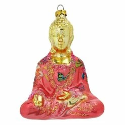 Best Pirce ✔️ Traditions Pink Buddha In Repose Ornament 🧨
