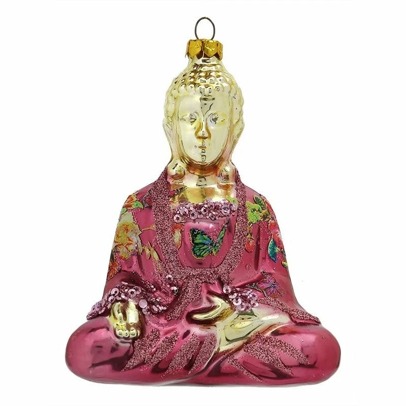 Best Sale ๐ Traditions Raspberry ๐ Dressed Buddha In Repose Ornament ๐