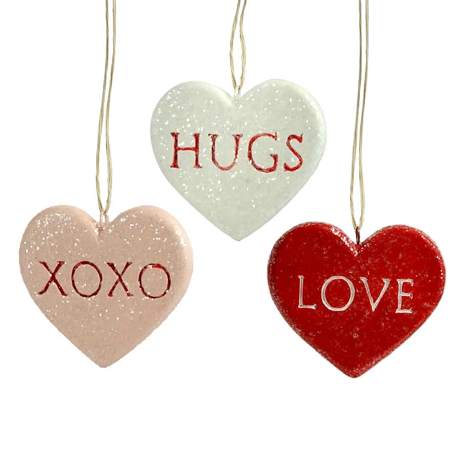 Hot Sale 🎉 Traditions 🍬 Candy Heart Ornaments Set/3 🛒