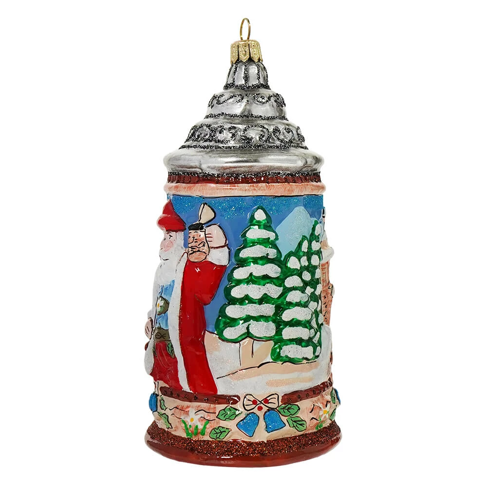 Brand new 🛒 Traditions Glittered Santa Beer Stein Ornament 👍 - Image 2